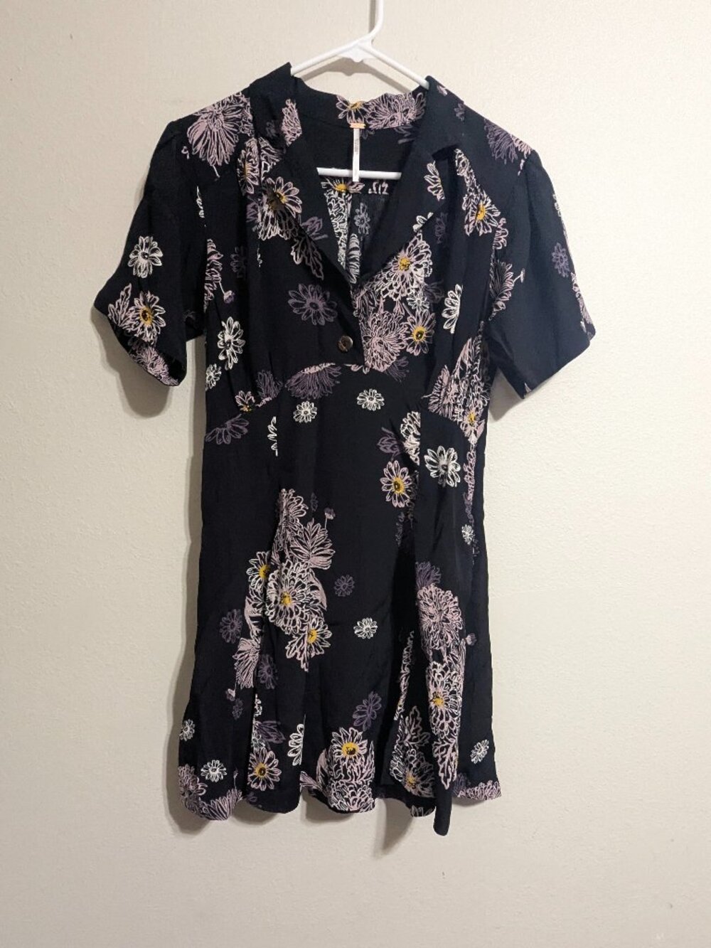 Free People  Floral Black Dress